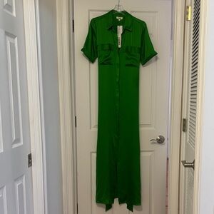 L'AGENCE klement maxi cargo dress bright green Small